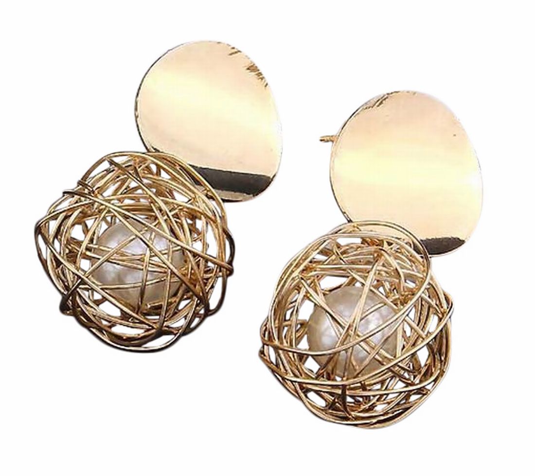 ピアス レディースピアス アクセサリー フェイクパール ラウンド プレート スタッドピアス 両耳 レディース おしゃれ プレゼント 誕生日 お出かけ デート