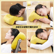 お昼寝枕 ネックピロー 枕 まくら 寝具 無地 単色 かわいい おしゃれ デスク 卓上 仮眠 機内 車内 旅行 オフィス うつぶせ 昼寝 クッション 首枕