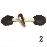 ダッフルボタン トグルボタン 同色4個セット ハンドメイド用品 手芸用品 ダッフルコート用ボタン 紐付き 牛角風 クラフトパーツ