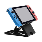 Nintendo Switch用スタンド 任天堂スイッチ 折り畳み式 4段階 角度調節可 無地 黒 コンパクト 持ち運び 立てかけ スマホスタンド シンプル 便利 周辺機器 ブラック