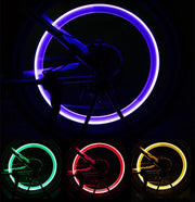 ライト バルブライト 2個セット 自転車 バイク 電池式 LED 動くと光る タイヤバルブ 夜間 安全対策 イエロー ブルー ピンク グリーン カラフル サイクリング ロードバイク マウンテンバイク