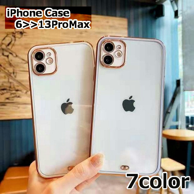 スマホケース スマホカバー クリア 透明 ゴールドリム 金縁 iPhone 6 6plus 7 8 7plus 8plus XSMAX XR X 11 11Pro 11ProMax 12 12Pro 12ProMax 12mini 13 13Pro 13ProMax 13mini ソフトシェル エレガント 縁取り おしゃれ 上品 アイフォン 携帯ケース 保護ケース 背面保護 傷防止 かわいい アイホン メンズ レディース
