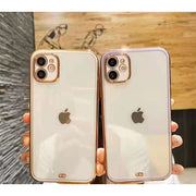 スマホケース スマホカバー クリア 透明 ゴールドリム 金縁 iPhone 6 6plus 7 8 7plus 8plus XSMAX XR X 11 11Pro 11ProMax 12 12Pro 12ProMax 12mini 13 13Pro 13ProMax 13mini ソフトシェル エレガント 縁取り おしゃれ 上品 アイフォン 携帯ケース 保護ケース 背面保護 傷防止 かわいい アイホン メンズ レディース