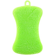キッチンブラシ シリコンたわし キッチン用品 水回り スポンジ 両面 柔らかい ブラシ たわし 掃除 皿洗い 洗浄 食器洗い 壁掛け収納 衛生的 シンプル