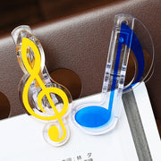 クリップ ペーパークリップ 文房具 書類クリップ 楽譜クリップ メモクリップ クリア 透明 音符 ト音記号 八分音符 文具 事務用品 かわいい おしゃれ キュート シンプル プレゼント 贈り物 ピアノ教室 音楽教室 黒 黄 青 緑 赤
