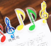 クリップ ペーパークリップ 文房具 書類クリップ 楽譜クリップ メモクリップ クリア 透明 音符 ト音記号 八分音符 文具 事務用品 かわいい おしゃれ キュート シンプル プレゼント 贈り物 ピアノ教室 音楽教室 黒 黄 青 緑 赤