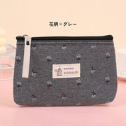 化粧ポーチ メイクポーチ コスメポーチ ミニポーチ 小物入れ キャンバス 防水 コンパクト 携帯用 花柄 ロゴ かわいい