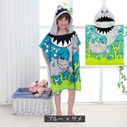 ラップタオル 子供用 フーディタオル お着替えポンチョ 湯上りタオル フード付 ビーチタオル バスローブ 60×120cm キッズ ジュニア プール ビーチ お風呂 プリント キャラクター 柄 可愛い ユニーク