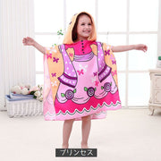 ラップタオル 子供用 フーディタオル お着替えポンチョ 湯上りタオル フード付 ビーチタオル バスローブ 60×120cm キッズ ジュニア プール ビーチ お風呂 プリント キャラクター 柄 可愛い ユニーク