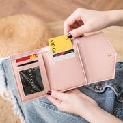 ミニ財布 三つ折り レディース レザー調 コンパクト 小さめ 薄型 スリム ミニウォレット カード収納 小銭入れ タッセル 無地 札入れ カード入れ 母の日