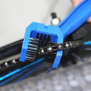 チェーンブラシ 自転車用 三面ブラシ コの字型 メンテナンス用品 洗車 掃除用具 汚れ落とし サビ落とし ロングブラシ 使いやすい ギアの清掃 磨く バイク サイクリング 3面ブラシ