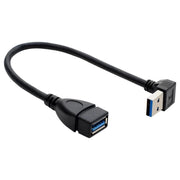 USB3.0延長ケーブル 延長コード 変換コネクタ オス メス L字型 上向き 下向き 左向き 右向き 角度 直角 コンパクト シンプル 持ち運び パソコン PC データ転送 ビジネス