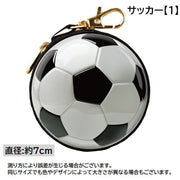 イヤホンケース 小物入れ マルチケース ナスカン付き ファスナー 収納 丸形 サッカーボール バスケットボール 野球ボール バレーボール ケーブル 持ち歩き 携帯 吊り下げ プレゼント
