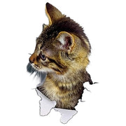 ウォールステッカー 壁ステッカー 壁紙シール 窓シール シール式 猫 キャット 子猫 3D トリックアート風 だまし絵風 インテリア雑貨 DIY 模様