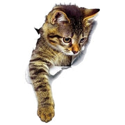 ウォールステッカー 壁ステッカー 壁紙シール 窓シール シール式 猫 キャット 子猫 3D トリックアート風 だまし絵風 インテリア雑貨 DIY 模様