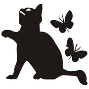 ウォールステッカー カーステッカー 壁ステッカー インテリア雑貨 猫 ねこ 蝶 蝶々 黒 白 かわいい はがせる 模様替え スイッチ 飾り