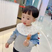 スタイ よだれかけ ビブ つけ襟 ベビー 赤ちゃん 女の子 男の子 ボタン 花柄 フラワー レース お洒落 可愛い かわいい ギフト プレゼント 贈り物 出産祝い