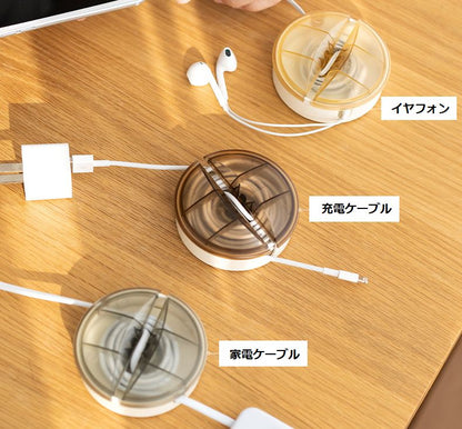ケーブルホルダー コード巻取りホルダー コードリール ケーブル収納 イヤフォン収納 充電コード 商品画像5