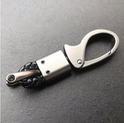 キーホルダー キーリング カラビナフック Dカン Dリング レザー調 編み込み おしゃれ スマートキー 鍵 車 バイク 自転車 紛失防止