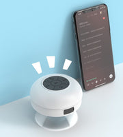 ワイヤレススピーカー 防水 ポータブルスピーカー Bluetooth 吸盤式 USB充電 リチウム 小型 持ち運び キッチン 浴室 ビビッドカラー 丸型 円形 サークル おしゃれ 可愛い ホワイト ブラック ブルー ピンク