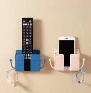 スマホ充電スタンド スマホ充電ホルダー リモコンラック 壁掛け 壁付け 壁面 粘着式 貼り付け サイドフック イヤホン 小物 無地 単色 ホワイト 白 雑貨