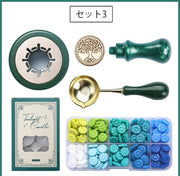 シーリングワックス スターターセット シーリングスタンプ用品 10色 250粒 ワックス炉 スプーン ヘッド ワックスビーズ 初心者 手紙 結婚式 招待状 蝋封 メッセージ ギフト ラッピング 手作り DIY ハンドメイド スターターキット