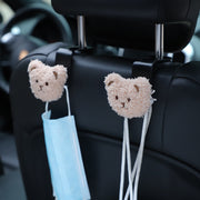車用シートフック 荷物ホルダー ヘッドレスト 引っ掛ける 背もたれフック くま クマ 車載 バッグフック 荷物掛け ハンガー カー用品 カーアクセサリー 簡単取付け 後部座席用 車内整頓 収納用品 可愛い
