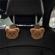 車用シートフック 荷物ホルダー ヘッドレスト 引っ掛ける 背もたれフック くま クマ 車載 バッグフック 荷物掛け ハンガー カー用品 カーアクセサリー 簡単取付け 後部座席用 車内整頓 収納用品 可愛い