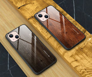 iPhoneケース カバー スマホケース 木目柄 ウッド調 強化ガラス TPU ソフト 耐衝撃 背面保護 傷防止 アイフォン スマートフォン 13 12 11 XR XS X 8 7 6 6s SE Pro Max mini plus おしゃれ シンプル カジュアル ナチュラル プレゼント ギフト 贈り物 メンズ レディース 彼氏 彼女 旦那 妻 父の日 母の日 敬老の日