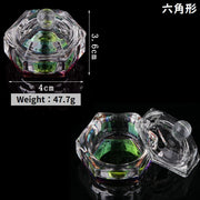 ガラス製ダッペンディッシュ ガラス容器 蓋 フタ付き ネイルアート ジェルネイル用筆洗浄カップ 筆洗い 水入れ リキッド 液体 アクリルネイル