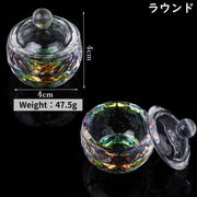 ガラス製ダッペンディッシュ ガラス容器 蓋 フタ付き ネイルアート ジェルネイル用筆洗浄カップ 筆洗い 水入れ リキッド 液体 アクリルネイル