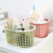 お風呂バスケット かご カゴ 収納用品 収納ボックス 小物入れ 持ち手付き 水切り穴付き 持ち運び 便利 おしゃれ かわいい シンプル 通気性 スクエア 脱衣所 バスルーム 浴室 キッチン リビング 整理 ジム 温泉