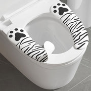 便座シート 便座カバー トイレカバー O型 U型 粘着式 肉球 縞々 シマシマ 貼るタイプ シールタイプ 貼り付け 洗える 取付簡単 柄あり かわいい
