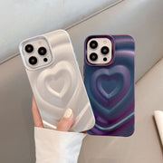 iPhoneケース iPhoneカバー スマホケース スマホカバー 3D ハート ウェーブ 波 凸凹 凹凸 でこぼこ かわいい 落下 保護 傷防止 背面 アイフォン Apple アップル