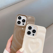 iPhoneケース iPhoneカバー スマホケース スマホカバー 3D ハート ウェーブ 波 凸凹 凹凸 でこぼこ かわいい 落下 保護 傷防止 背面 アイフォン Apple アップル
