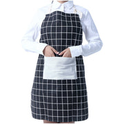 エプロン レディース メンズ 男女兼用 ワークエプロン ロング 首掛け チェック柄 ポケット 料理 調理 カフェ 保育士 キッチン ガーデニング シンプル