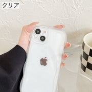iPhoneケース スマホケース iPhoneカバー スマホカバー スマートフォンケース 背面保護 傷防止 汚れ防止 クリア 波型 ウェーブ シンプル 可愛い