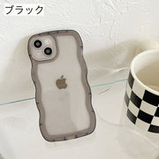 iPhoneケース スマホケース iPhoneカバー スマホカバー スマートフォンケース 背面保護 傷防止 汚れ防止 クリア 波型 ウェーブ シンプル 可愛い