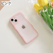 iPhoneケース スマホケース iPhoneカバー スマホカバー スマートフォンケース 背面保護 傷防止 汚れ防止 クリア 波型 ウェーブ シンプル 可愛い