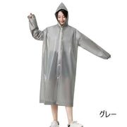 レインコート 雨具 カッパ 雨がっぱ 雨合羽 レインウェア レディース メンズ 男女兼用 ロング 膝丈 半透明 EVA素材 フード付き スナップボタン 自転車通学 バイク通勤 おしゃれ シンプル 雨の日 婦人用 紳士用 ユニセックス