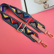ショルダーストラップ バッグストラップ ショルダーベルト バッグベルト 柄物 ギザギザ 三角 幾何学模様 付け替え 長さ調節可 スペア 肩掛け 斜め掛け バッグアクセサリー 鞄 カバン かばん 肩紐 交換用 おしゃれ かわいい