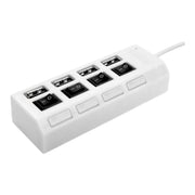 USBハブ USB2.0 4ポート スイッチ付き HUB バスパワー 高速データ転送 480Mbps ドッキング 40cmケーブル LED USB拡張 増設 便利 パソコン 使いやすい