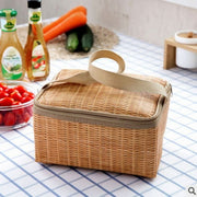 保冷バック 弁当 クーラーバック かごバッグ風 バスケット風 ボックス型 可愛い ランチバッグ お弁当袋 手提げバッグ 手提げ袋 レジャー おしゃれ ソフト 小さめ