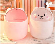 卓上ゴミ箱 ごみ箱 ダストボックス 蓋つき フタ付き コンパクト 小型 ミニサイズ ごみ入れ くず入れ 洗面 化粧台 かわいい 動物 アニマル インテリア