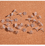 画鋲 100本セット 画びょう クリアカラー 透明 お花 フラワー プッシュピン 押しピン おしゃれ かわいい 文房具 事務用品 コルクボード 掲示 自宅 学校 オフィス 大容量 インテリア雑貨