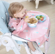 お食事エプロン よだれかけ スタイ ベビー キッズ 赤ちゃん 子供 男の子 女の子 長袖 スモック マジック テープ 食べこぼし 防水 袖ゴム 紐 プリント アニマル 車 シンプル 便利