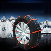 タイヤチェーン 非金属チェーン 10本セット カー用品 カーアクセサリー 滑り止め 雪用 車用 ジャッキアップ不要 緊急時 簡易チェーン スノーチェーン 自動車 車用品 取り付け簡単 積雪時 備え 便利グッズ 凹凸 橙