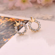 ピアス スタッドピアス レディース アクセサリー ファッション小物 ラインストーン 円形 王冠 キラキラ 輝く 華やか フォーマル パーティー おしゃれ