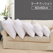 ヌードクッション 60×60cm クッション 中 中身 本体 ふわふわ ふかふか 肉厚 四角 角型 正方形 わた ファスナー チャック 気持ちいい