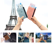 パスポートケース パスポートカバー スキミング防止 薄型 マルチケース レザー調 スリーブ RFID 磁気防止 情報保護 セキュリティ 可愛い クレジットカード キャッシュカード クレカ 海外旅行